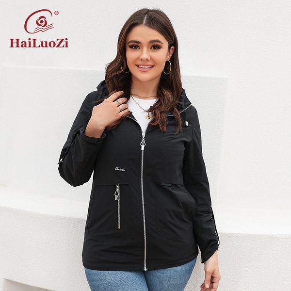 women s plus size outerwear coats hailuozi spring trench coat solid color simple design casual windbreaker fashion short zipper outwear 9735, Black
women s plus size outerwear coats hailuozi spring trench coat solid color simple design casual windbreaker fashion short zipper outwear 9735, Black