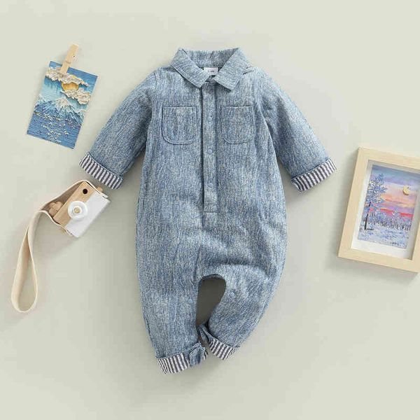 rompers autumn newborn baby denim romper cotton long sleeves lapels baby boys girls romper jumpsuit fashion baby clothes j220922, Blue
rompers autumn newborn baby denim romper cotton long sleeves lapels baby boys girls romper jumpsuit fashion baby clothes j220922, Blue
