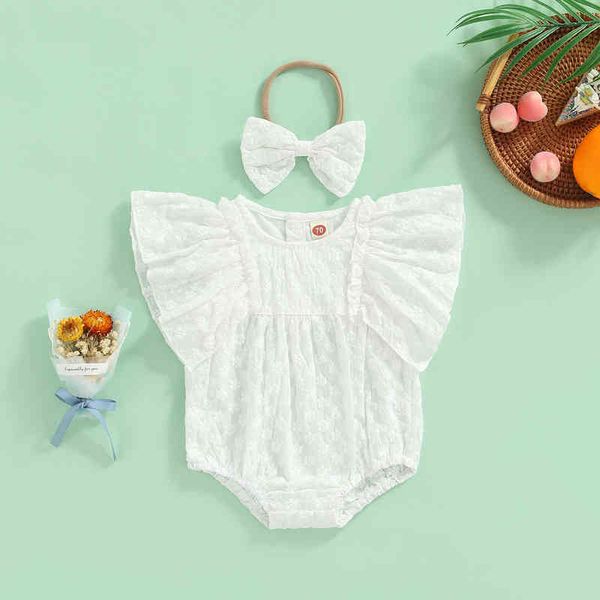 rompers baby girls summer romper with headband fly sleeves jacquard flower ohals romper baby ruffle snap triangle jumpsuit j220922, Blue
rompers baby girls summer romper with headband fly sleeves jacquard flower ohals romper baby ruffle snap triangle jumpsuit j220922, Blue