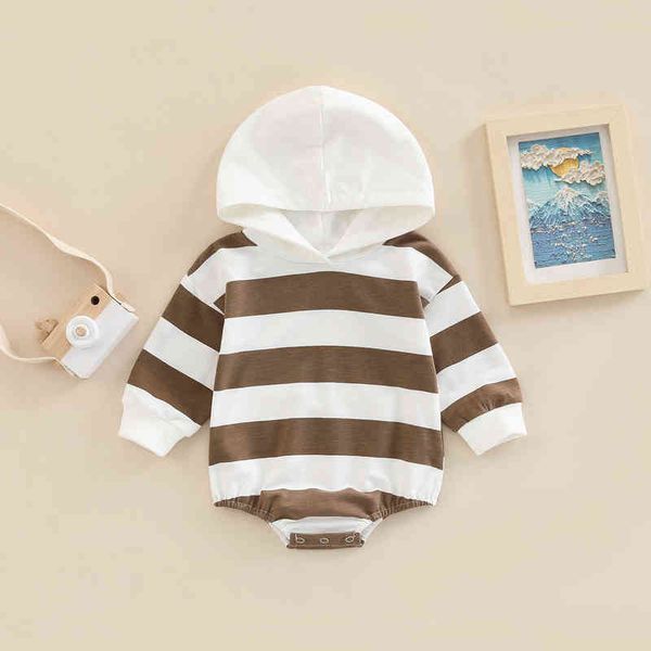 rompers autumn neutral baby romper casual stripe print long sleeves hooded newborn toddler rompers clothes cotton baby jumpsuit j220922, Blue
rompers autumn neutral baby romper casual stripe print long sleeves hooded newborn toddler rompers clothes cotton baby jumpsuit j220922, Blue