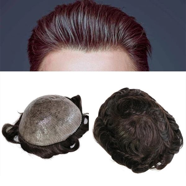 dark brown black color men's toupees super thin skin base durable men hair units wig prosthesis indian remy replacement system
dark brown black color men's toupees super thin skin base durable men hair units wig prosthesis indian remy replacement system