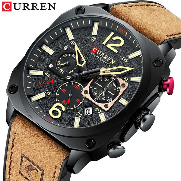 curren brand luxury men brown quartz wristwatches for male luminous chronograph dial leather clock casual sports watch 0923, Slivery;brown
curren brand luxury men brown quartz wristwatches for male luminous chronograph dial leather clock casual sports watch 0923, Slivery;brown