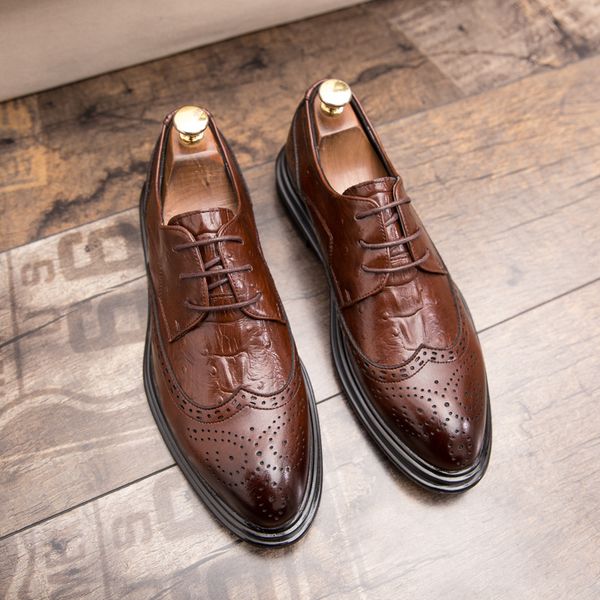 bullock carved men shoes leather flat heel casual fashion daily workplace l wedding lace-up british business dress shoes big size 37-46, Black
bullock carved men shoes leather flat heel casual fashion daily workplace l wedding lace-up british business dress shoes big size 37-46, Black