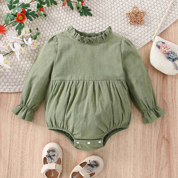 rompers 024m baby girl ruffle round neck long sleeve solid color cute crimped snap closure jumpsuit j220922, Blue
rompers 024m baby girl ruffle round neck long sleeve solid color cute crimped snap closure jumpsuit j220922, Blue