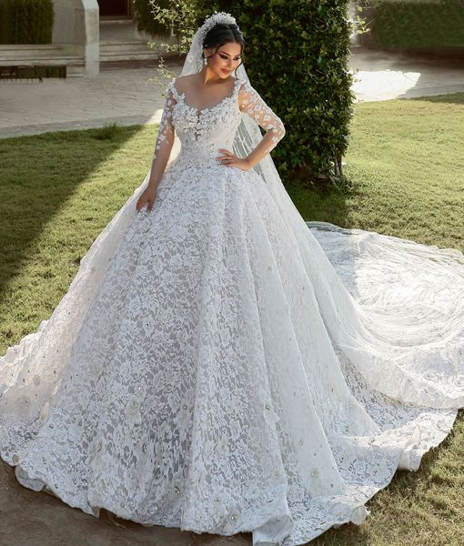 gorgeous arabic dubai wedding dresses bridal gowns beads crystals ball gown long sleeve full lace vestido de noiva plus size, White
gorgeous arabic dubai wedding dresses bridal gowns beads crystals ball gown long sleeve full lace vestido de noiva plus size, White