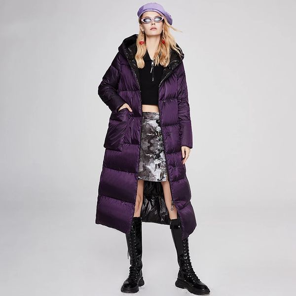 winter 90 white duck thick down jacket womens windproof hooded warm profile long coat, Black
winter 90 white duck thick down jacket womens windproof hooded warm profile long coat, Black