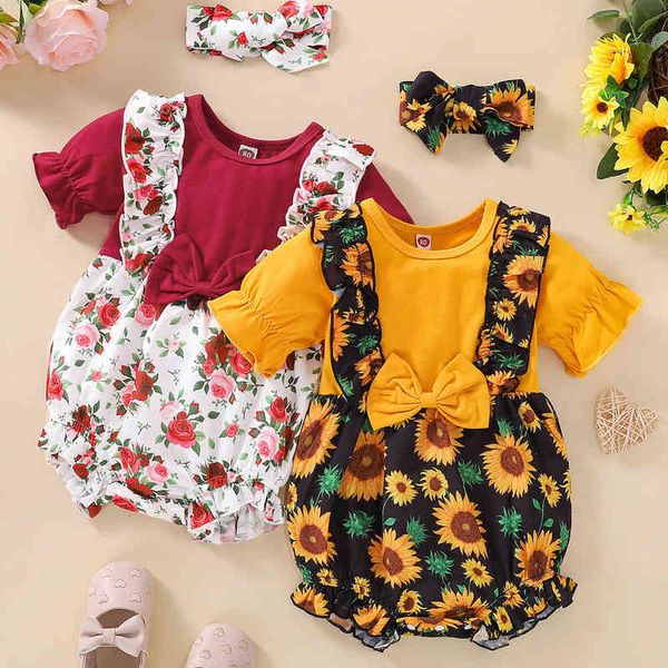 rompers newborn baby romper girls clothes floral patchwork summer jumpsuit and headwear j220922, Blue
rompers newborn baby romper girls clothes floral patchwork summer jumpsuit and headwear j220922, Blue