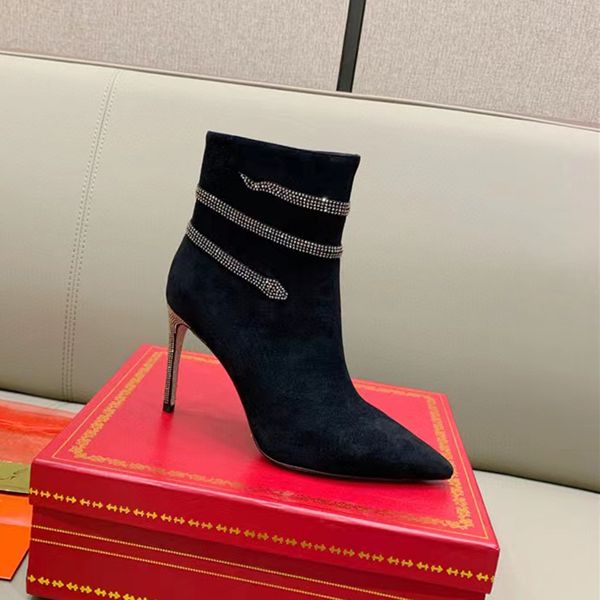 rene caovilla margot ankle boots embellished suede snake strass stiletto heeled side zip pointed toe stiletto heel booties luxury designer w, Black
rene caovilla margot ankle boots embellished suede snake strass stiletto heeled side zip pointed toe stiletto heel booties luxury designer w, Black