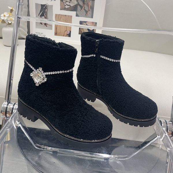 snow boots designer rhinestone crystal buckle fur womens shoes comfortable warm fashion booties round toes flat bottom wool ankle boot 35-41, Black
snow boots designer rhinestone crystal buckle fur womens shoes comfortable warm fashion booties round toes flat bottom wool ankle boot 35-41, Black