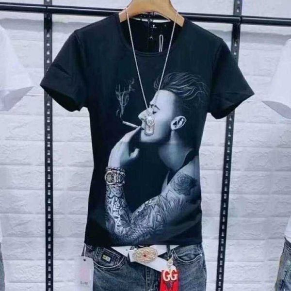 net red same new short sleeve t-shirt men's youth trend printed figure pattern ruffian handsome spirit guy, White;black
net red same new short sleeve t-shirt men's youth trend printed figure pattern ruffian handsome spirit guy, White;black