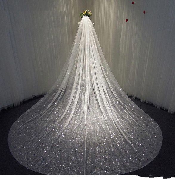 2022 sparkly glitters bling bridal wedding veils 1 layer sequined long cathedral length handmade soft tulle sequins bride veil comb, Black
2022 sparkly glitters bling bridal wedding veils 1 layer sequined long cathedral length handmade soft tulle sequins bride veil comb, Black