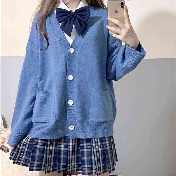 women's sweaters sweaters for women fashion japanese style loose knitted sweater long solid color preppy girls kawaii vest 2021 j220915, White;black
women's sweaters sweaters for women fashion japanese style loose knitted sweater long solid color preppy girls kawaii vest 2021 j220915, White;black