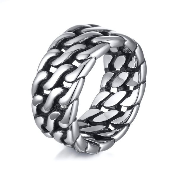 fashion 10mm silver color stainless steel chain ring for men punk vintage link chain wedding band jewelry
fashion 10mm silver color stainless steel chain ring for men punk vintage link chain wedding band jewelry