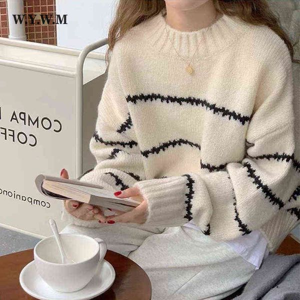 women's sweaters wywm french lazy slunce ohals knitted sweater women autumn loose korean stripe sweater female contrast long sleeve j2, White;black
women's sweaters wywm french lazy slunce ohals knitted sweater women autumn loose korean stripe sweater female contrast long sleeve j2, White;black