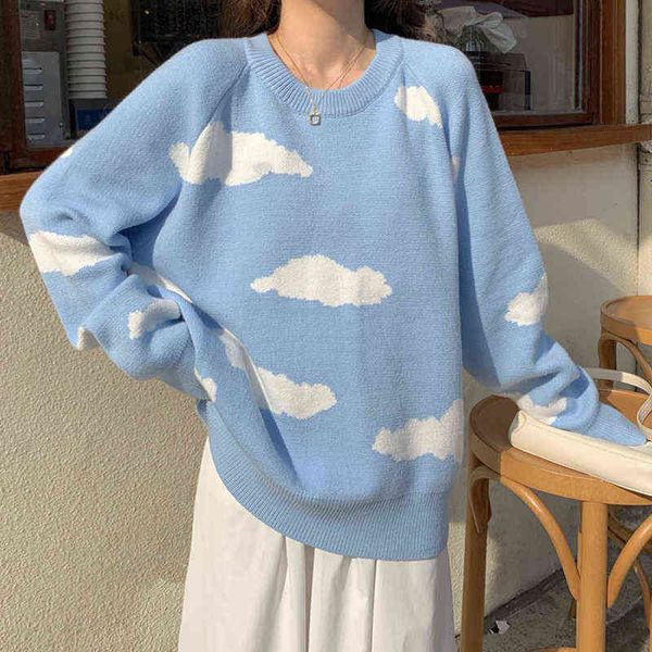women's sweaters korean women sweater causal vests for women cloud loose knitted vest autumn winter kawaii sweater jumpers long sleeve, White;black
women's sweaters korean women sweater causal vests for women cloud loose knitted vest autumn winter kawaii sweater jumpers long sleeve, White;black