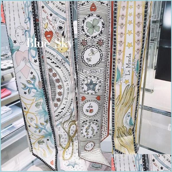 scarves fashion excelent 100% scarf women silk hair headband lady small ribbon printed scarves 224 r2 drop delivery 2021 accessories dhaju, Blue;gray
scarves fashion excelent 100% scarf women silk hair headband lady small ribbon printed scarves 224 r2 drop delivery 2021 accessories dhaju, Blue;gray
