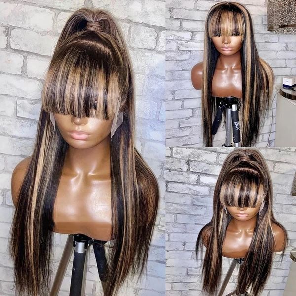13x6 lace frontal wig fringe blonde highlight silky straight 360 lace front human hair wigs with bangs 5x5 closure wigss 180% soft, Black
13x6 lace frontal wig fringe blonde highlight silky straight 360 lace front human hair wigs with bangs 5x5 closure wigss 180% soft, Black