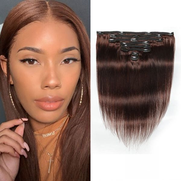 #4 clip in human hair extensions 8 pcs/set remy brazilian straight clips ins hair weft 120 gram machine made, Black;brown
#4 clip in human hair extensions 8 pcs/set remy brazilian straight clips ins hair weft 120 gram machine made, Black;brown