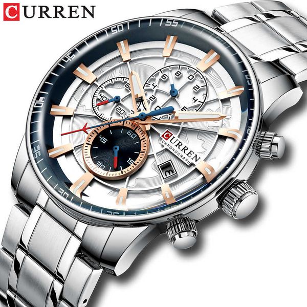 wristwatches mens watches curren new fashion stainless steel brand luxury casual chronograph quartz wristwatch for male 0923, Slivery;brown
wristwatches mens watches curren new fashion stainless steel brand luxury casual chronograph quartz wristwatch for male 0923, Slivery;brown