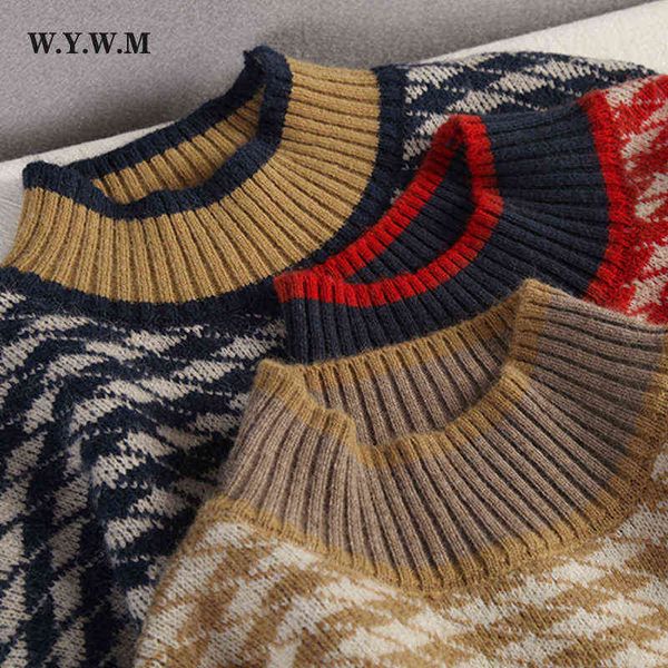 women's sweaters wywm 2021 classic houndstooth knitted sweater women autumn soft basic warm cashmere sweaters mock neck loose female ju, White;black
women's sweaters wywm 2021 classic houndstooth knitted sweater women autumn soft basic warm cashmere sweaters mock neck loose female ju, White;black