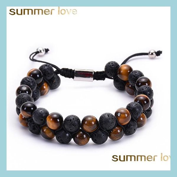 beaded strands handmade tiger eye lava bead bracelet essential oil diffuser double row natural healing stone beads adjustable drop d dhr9j, Black
beaded strands handmade tiger eye lava bead bracelet essential oil diffuser double row natural healing stone beads adjustable drop d dhr9j, Black