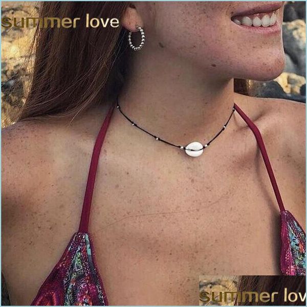 pendant necklaces new bohemian jewelry simple black rope chain necklace woven sier color beads shell pendent clavicle choker for wome dhdg7, Silver
pendant necklaces new bohemian jewelry simple black rope chain necklace woven sier color beads shell pendent clavicle choker for wome dhdg7, Silver