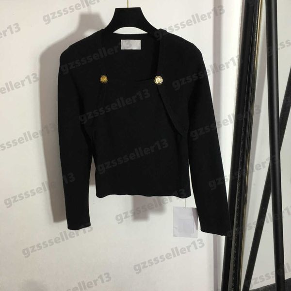 sweaters women designer small metal logo button adornment womens sweater fashion c..nl square neck long sleeve knit sweater 0912, White;black
sweaters women designer small metal logo button adornment womens sweater fashion c..nl square neck long sleeve knit sweater 0912, White;black