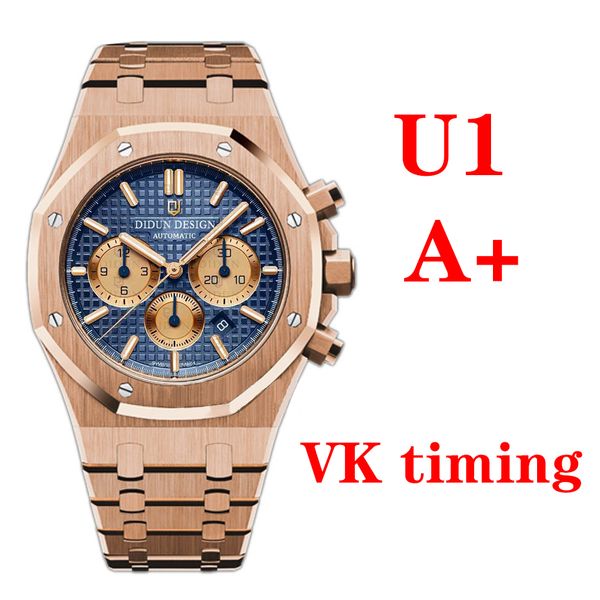 u1 mens rose gold luxury watch stainless steel solid 42mm quartz vk chronograph multifunction sports running second watch business diving wa, Slivery;brown
u1 mens rose gold luxury watch stainless steel solid 42mm quartz vk chronograph multifunction sports running second watch business diving wa, Slivery;brown