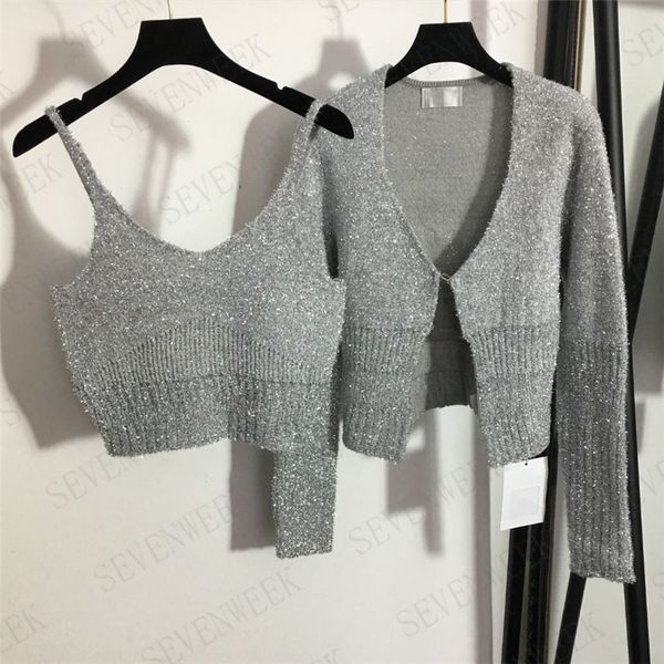 brands womens sling vest sweaters cardigan with rhinestone luxury designer ladies tanks button bright silk blend knit coat, White;black
brands womens sling vest sweaters cardigan with rhinestone luxury designer ladies tanks button bright silk blend knit coat, White;black