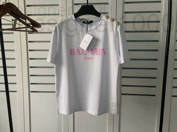 women's t-shirt designer 2022ss spring and summer new balman short sleeve shoulder gold button bronzed letter cotton t-shirt lovers yss, White
women's t-shirt designer 2022ss spring and summer new balman short sleeve shoulder gold button bronzed letter cotton t-shirt lovers yss, White