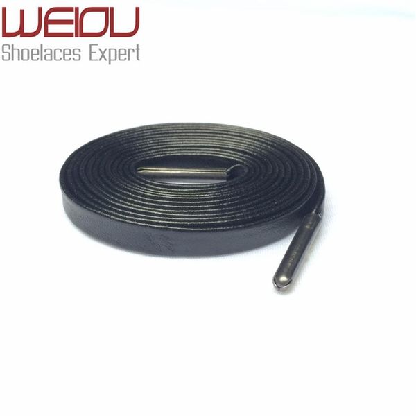 weiou luxury flat genuine leather shoe laces with black metal tips sheepskin leather laces for boots black leather lace183m, White;pink 
weiou luxury flat genuine leather shoe laces with black metal tips sheepskin leather laces for boots black leather lace183m, White;pink