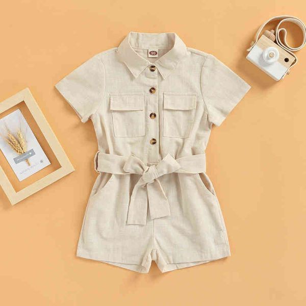 rompers kids girls summer clothes casual romper solid color short sleeves buttondown lapel jumpsuit playsuit with belt j220922, Blue
rompers kids girls summer clothes casual romper solid color short sleeves buttondown lapel jumpsuit playsuit with belt j220922, Blue