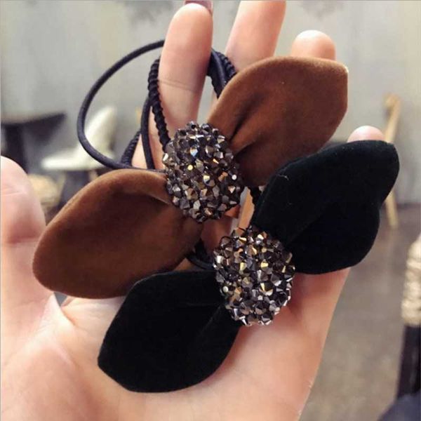 high - end handmade hair accessories korean version of fine suede studded super flash rabbit ears bow hair rope hair ring female, Pink
high - end handmade hair accessories korean version of fine suede studded super flash rabbit ears bow hair rope hair ring female, Pink