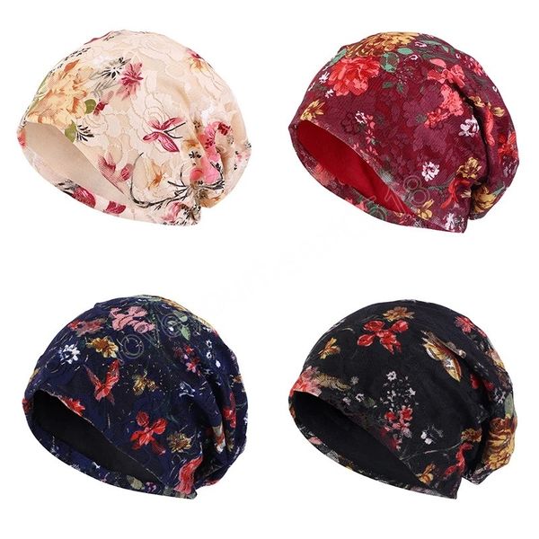 printed mesh lace beanie hats muslim womens double layer elastic wrap turban cap fashion femme floral hair loss chemo bonnet, Blue;gray
printed mesh lace beanie hats muslim womens double layer elastic wrap turban cap fashion femme floral hair loss chemo bonnet, Blue;gray