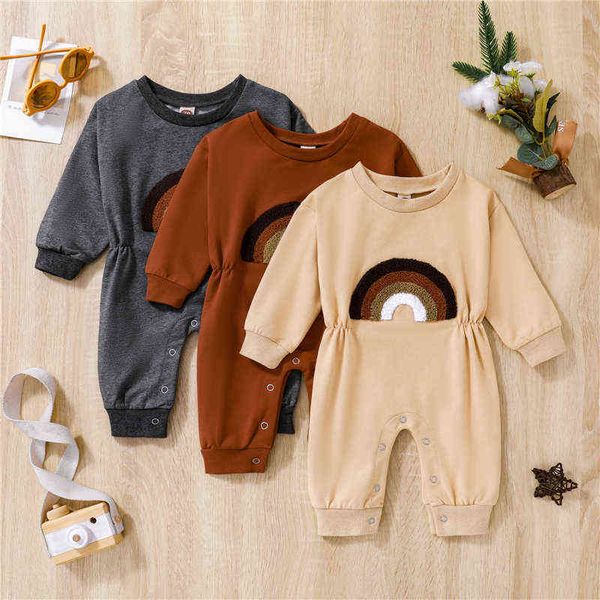 rompers 024m newborn baby boy girl clothes long sleeve button romper rainbow embroidery jumpsuit autumn spring baby clothes j220922, Blue
rompers 024m newborn baby boy girl clothes long sleeve button romper rainbow embroidery jumpsuit autumn spring baby clothes j220922, Blue