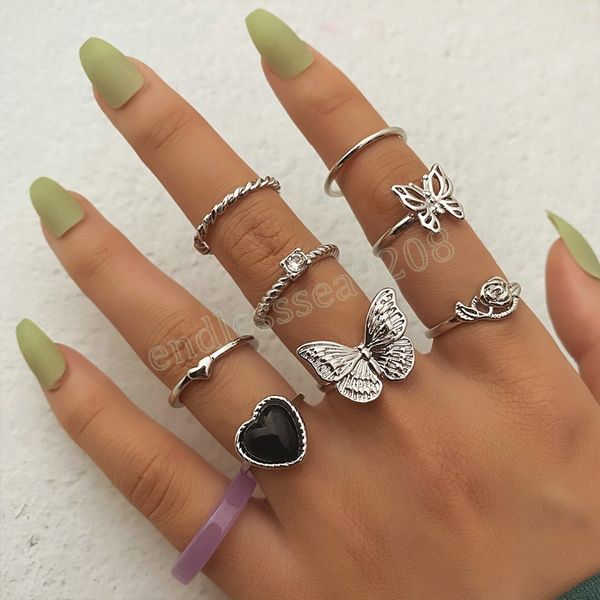 vintage fashion woman acrylic butterfly ring set jewelry silver color rose flower heart rings for women men party
vintage fashion woman acrylic butterfly ring set jewelry silver color rose flower heart rings for women men party