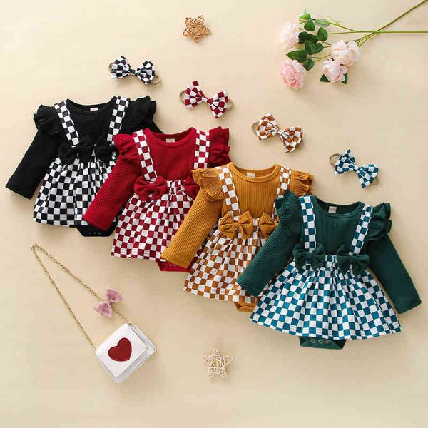 rompers baby girls playsuits ruffle romperheadband 2pcs sets plaid print fly long sleeve romper jumpsuit infant autumn clothes j220922, Blue
rompers baby girls playsuits ruffle romperheadband 2pcs sets plaid print fly long sleeve romper jumpsuit infant autumn clothes j220922, Blue