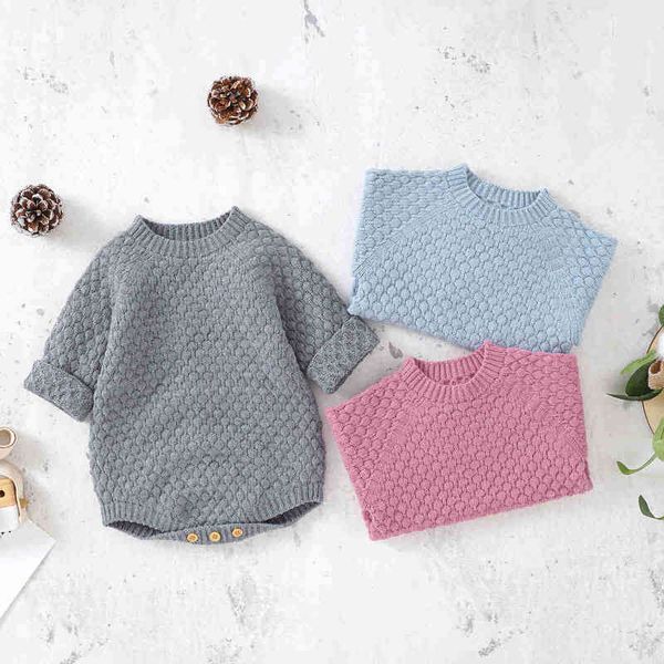rompers 018m baby girl autumn knitting jumpsuit solid color jacquard long sleeve round neck romper winter clothes j220922, Blue
rompers 018m baby girl autumn knitting jumpsuit solid color jacquard long sleeve round neck romper winter clothes j220922, Blue