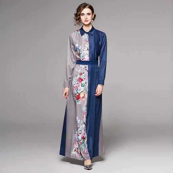 elegant button printing shirt long women dress full sleeve 2022 runway designer fashion floral maxi dresses casual office ladies slim a-line, Black;gray
elegant button printing shirt long women dress full sleeve 2022 runway designer fashion floral maxi dresses casual office ladies slim a-line, Black;gray
