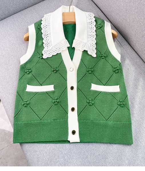 906 l 2022 runway women sweater lapel neck flora print green striped sleeveless women's sweaters qianhe, White;black
906 l 2022 runway women sweater lapel neck flora print green striped sleeveless women's sweaters qianhe, White;black