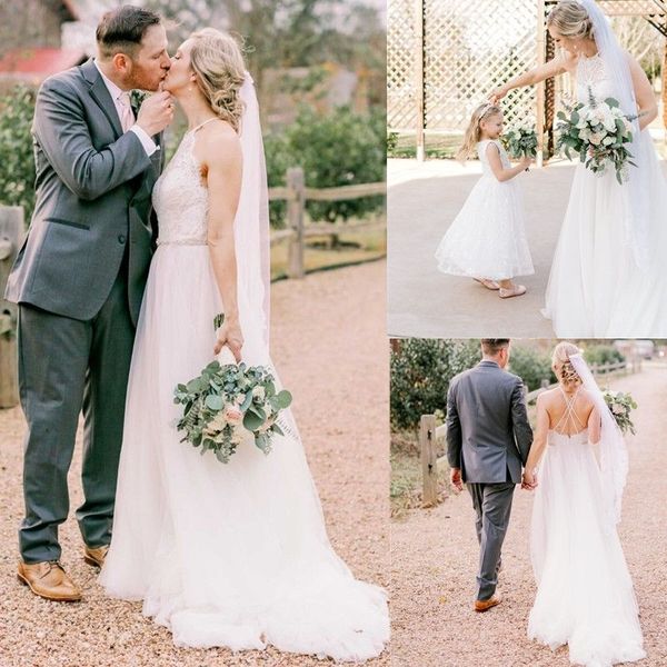 2023 halter wedding dresses bridal gown beach country lace applique beaded waist a line custom made plus size vestido de novia, White
2023 halter wedding dresses bridal gown beach country lace applique beaded waist a line custom made plus size vestido de novia, White