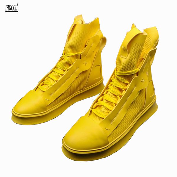 triple comfortabl fashion men yellow casual boots high lace up trending man leisure shoes platform hip hop zapatos white 38-44 v23, Black
triple comfortabl fashion men yellow casual boots high lace up trending man leisure shoes platform hip hop zapatos white 38-44 v23, Black