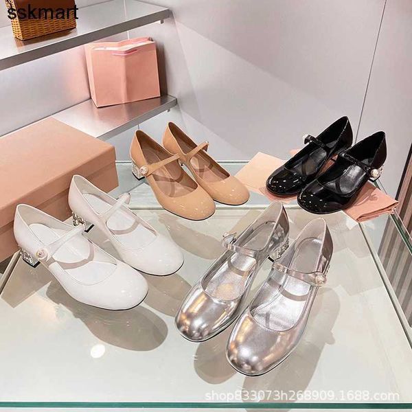 sandals designer miu family new mary jane spring summer round toe thick heel rhinestone crystal casual shoes, Black
sandals designer miu family new mary jane spring summer round toe thick heel rhinestone crystal casual shoes, Black
