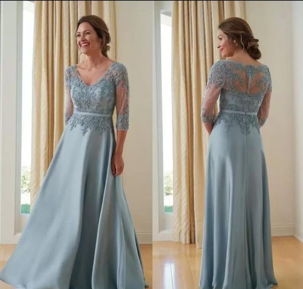 v neck mother of the bride dresses appliques grey blue lace sheer 3/4 sleeves a line wedding guest dress plus size evening gowns, Black;red
v neck mother of the bride dresses appliques grey blue lace sheer 3/4 sleeves a line wedding guest dress plus size evening gowns, Black;red