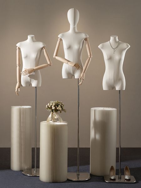 bendable hand female mannequin slim woman model half body dummy model display, Khaki
bendable hand female mannequin slim woman model half body dummy model display, Khaki