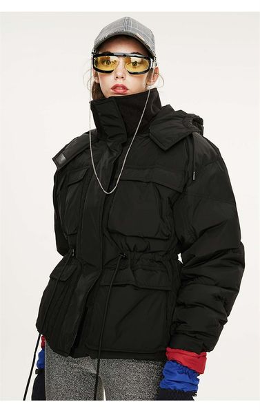 winter womens down jacket outdoor designer parka green color with a hood fashion coat, Black
winter womens down jacket outdoor designer parka green color with a hood fashion coat, Black