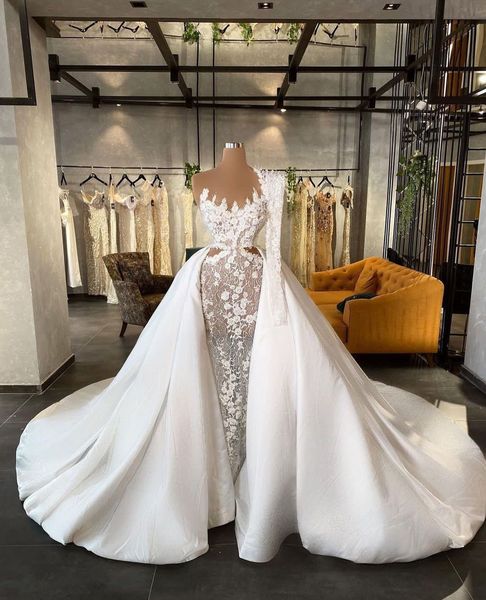 white elegant wedding dresses one long sleeve one shoulder v neck sequins appliques 3d lace hollow detachable train satin bridal gowns sweep
white elegant wedding dresses one long sleeve one shoulder v neck sequins appliques 3d lace hollow detachable train satin bridal gowns sweep
