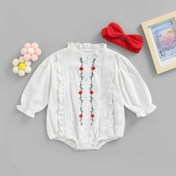 rompers infant baby girl sweet jumpsuit floral embroidery long sleeves ruffled round neck button romper bow headband j220922, Blue
rompers infant baby girl sweet jumpsuit floral embroidery long sleeves ruffled round neck button romper bow headband j220922, Blue