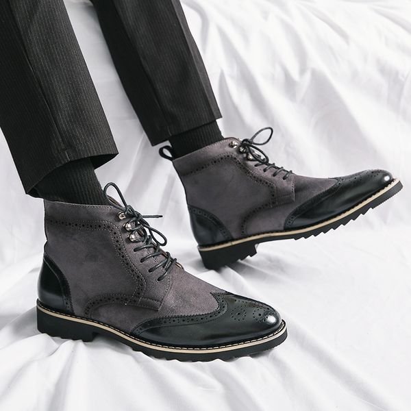 bullock carved designer men shoes martin boots splicing classic suede leather business casual all-match high-lace-up dress shoes size 38-45, Black
bullock carved designer men shoes martin boots splicing classic suede leather business casual all-match high-lace-up dress shoes size 38-45, Black