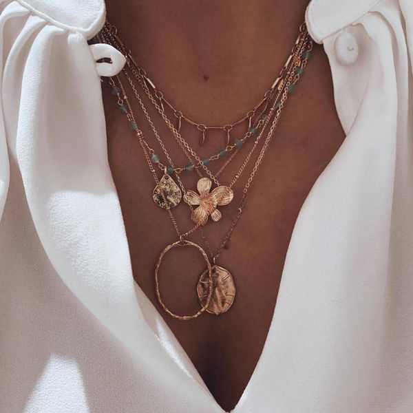 exaggerated fashion necklace flower disc drop-shaped oval pendant multi-layer necklace set 2111375, Silver
exaggerated fashion necklace flower disc drop-shaped oval pendant multi-layer necklace set 2111375, Silver